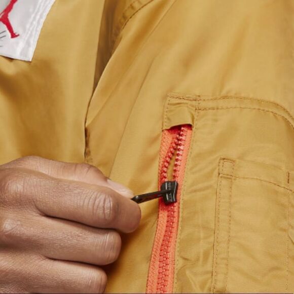 Jordan Flight MA-1 Reversible Men's Bomber Jacket mustard color size Large - Picture 5 of 6